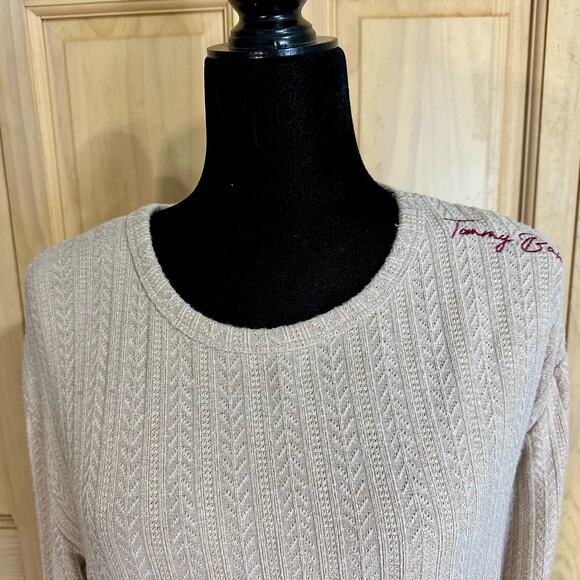 Tommy Bahama Tan Girls Side Lace Up Signature Embroidery Pullover Sweater Sz 14 - Picture 6 of 16